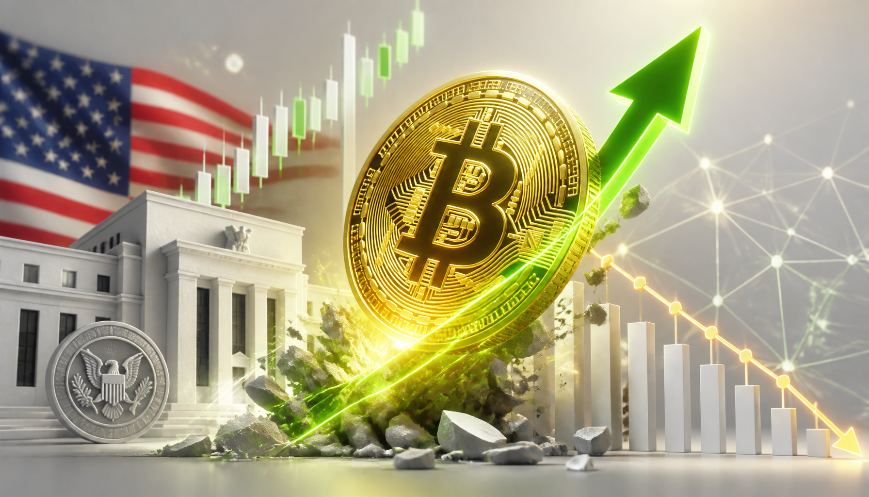 Bitcoin wybija w górę po danych z USA